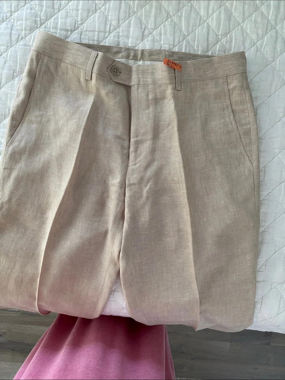 Bar III Men's Taupe Linen-Blend Dress Pants